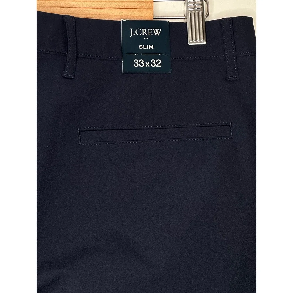 J.Crew Tech Pant Slim Fit Navy Blue Flex Performance Pants Trousers Size 33x32‎